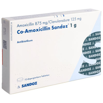 CO-AMOXICILLIN Sandoz Disp Tabl 1 g (neu) 12 Stk