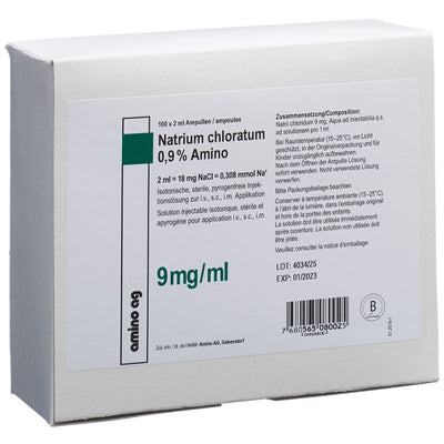 NACL Amino Inj Lös 0.9 % 2ml Amp 100 Stk