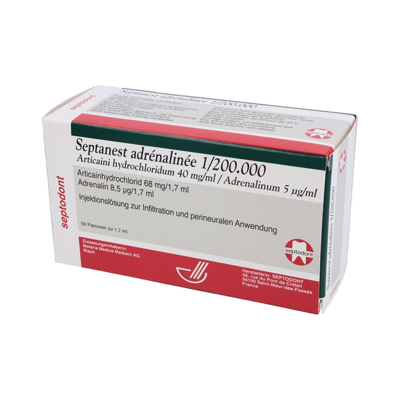 SEPTANEST ADRÉNALINÉE 1/200000 50 Patrone 1.7 ml