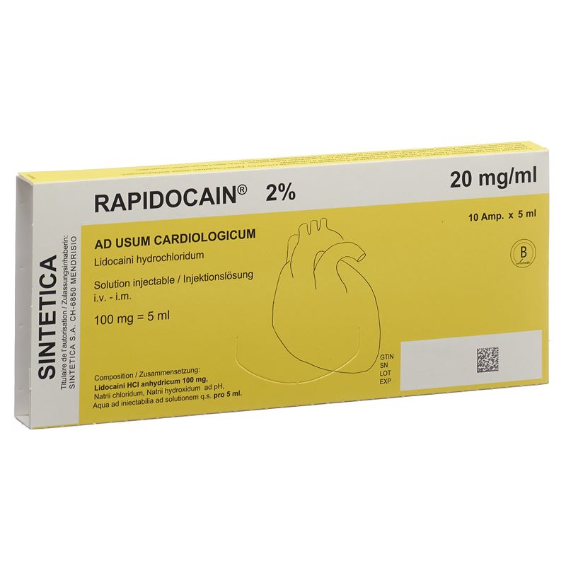 RAPIDOCAIN Cardio 2% 100 mg/5ml 10 Amp 5 ml
