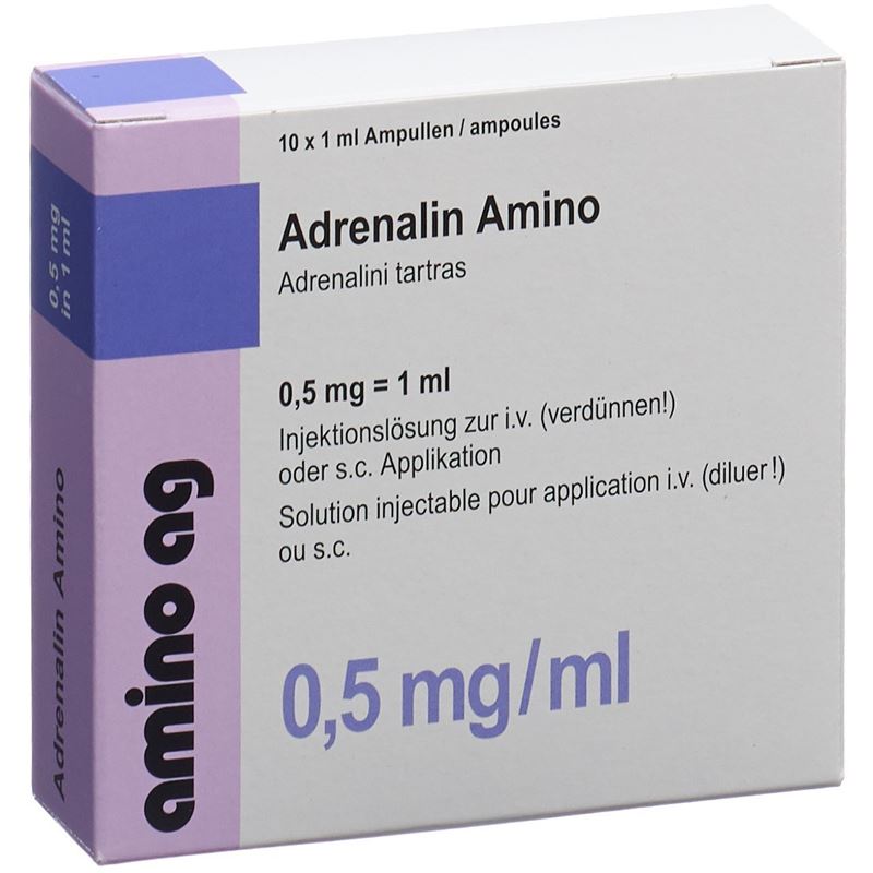 ADRENALIN Amino Inj Lös 0.5 mg/ml 10 Amp 1 ml – Hausarzt Shopping