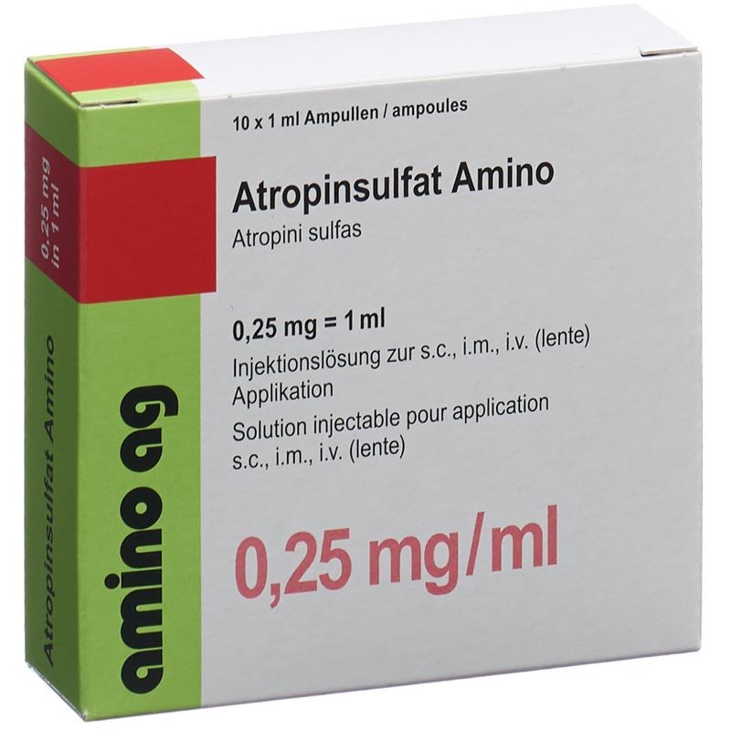 ATROPINSULFAT Amino 0.25 mg/ml 10 Amp 1 ml