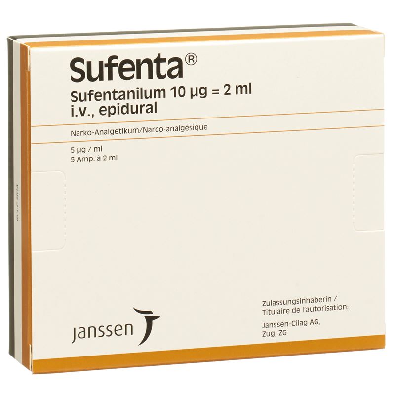 SUFENTA Inj Lös 10 mcg/2ml 5 Amp 2 ml