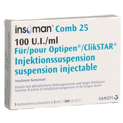 INSULIN Insuman Comb 25 Inj Susp Optipen 5 x 3 ml