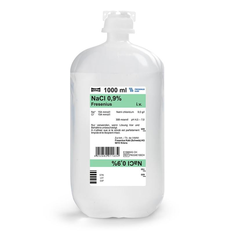 NACL Fresenius 0.9 % 1000ml KabiPac 10 Stk