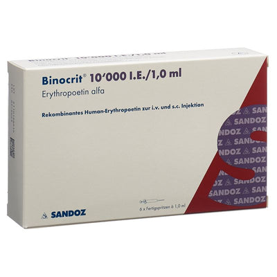 BINOCRIT Inj Lös 10000 IE/ml 6 Fertspr 1 ml