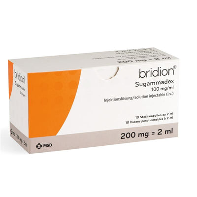 BRIDION Inj Lös 200 mg/2ml 10 Durchstf 2 ml