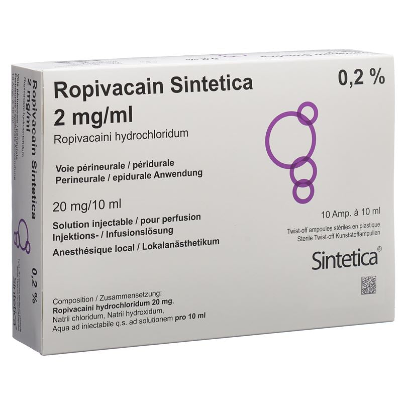 ROPIVACAIN Sintetica 2 mg/ml 10ml Amp 10 Stk