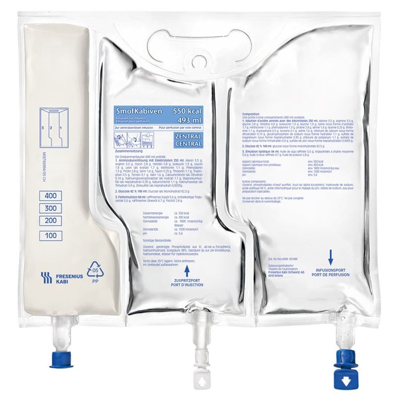 SMOFKABIVEN Inf Emuls 493ml Btl 6 Stk