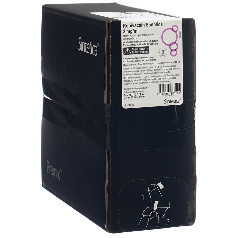ROPIVACAIN Sintetica 2 mg/ml 100ml Btl 10 Stk