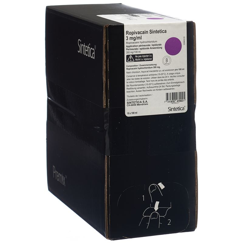 ROPIVACAIN Sintetica 3 mg/ml 100ml Btl 10 Stk