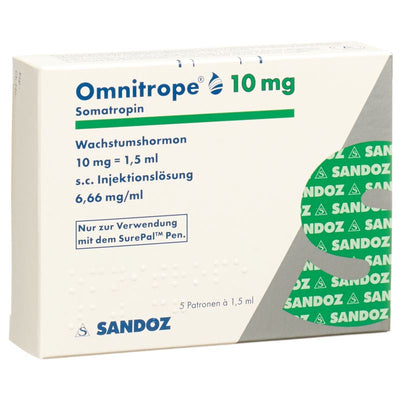 OMNITROPE Patr SurePal Inj Lös 10 mg/1.5ml 5 Stk