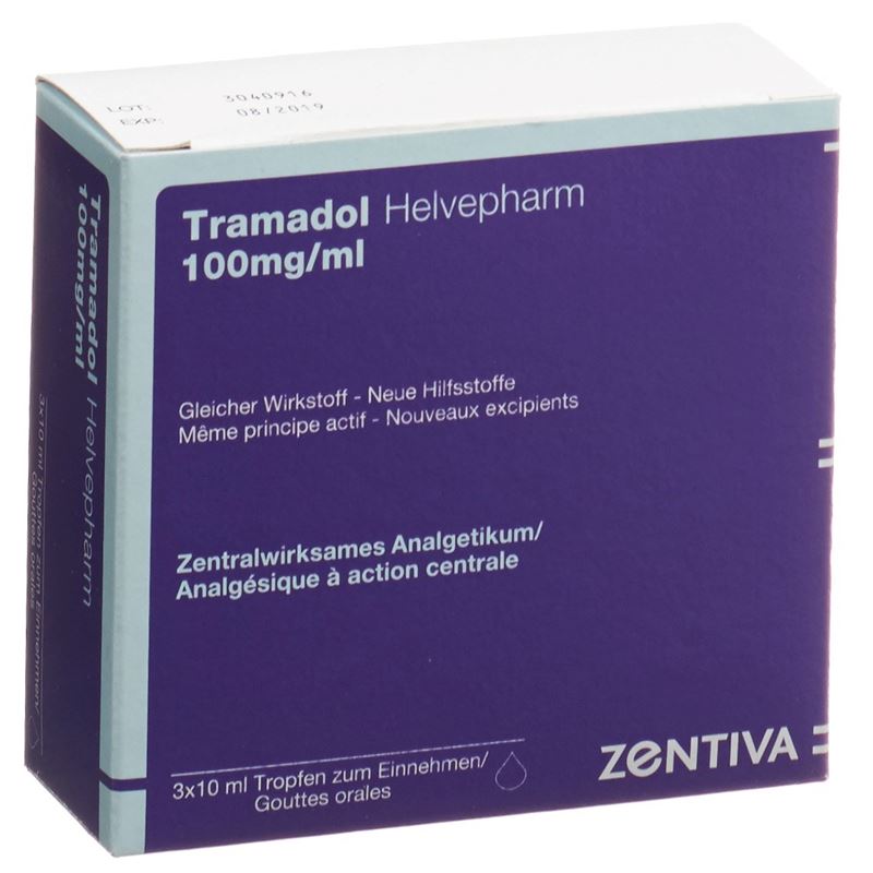 TRAMADOL Helvepharm Tropfen 100 mg/ml 3 Fl 10 ml
