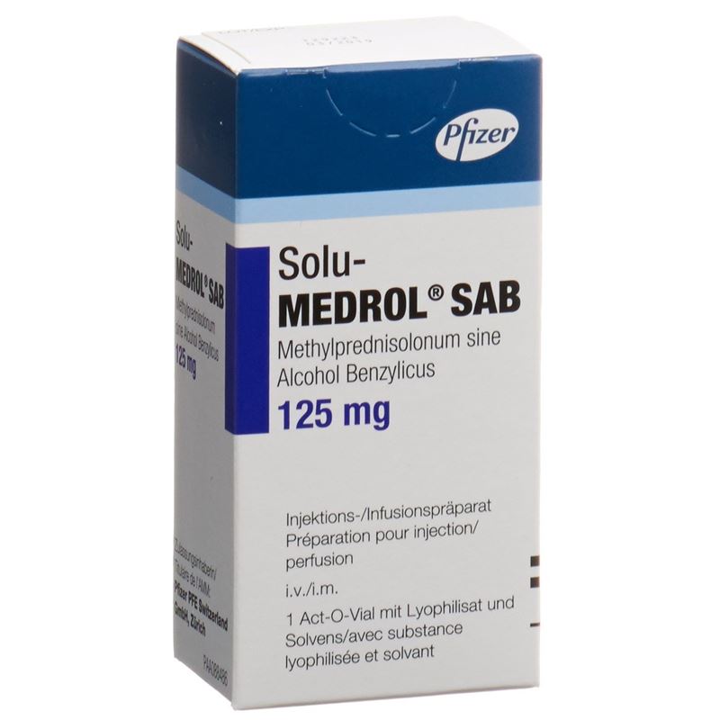 SOLU-MEDROL SAB 125 mg c Solv Act O Vial