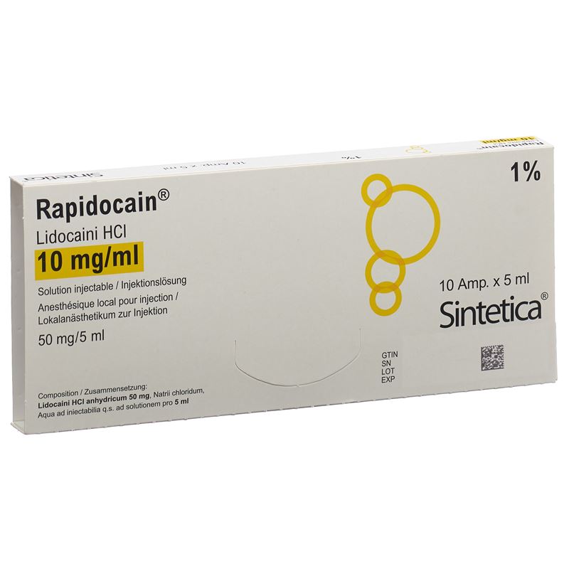 RAPIDOCAIN 50 mg/5ml o Kons 10 Amp 5 ml