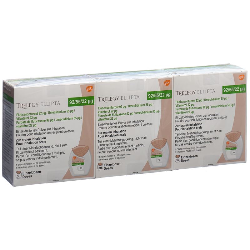 TRELEGY ELLIPTA Inh Plv 92/55/22mcg 3 x 30 Dos
