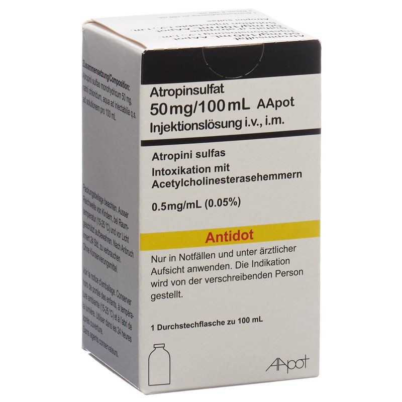 ATROPINSULFAT AApot Inj Lös 50 mg/100ml 100 ml