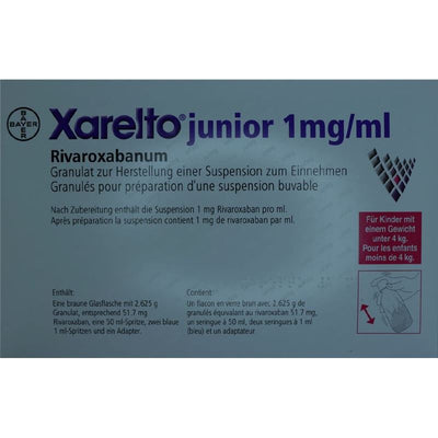 XARELTO junior 51.7mg Rivaroxaban Susp 1 mg/ml Fl