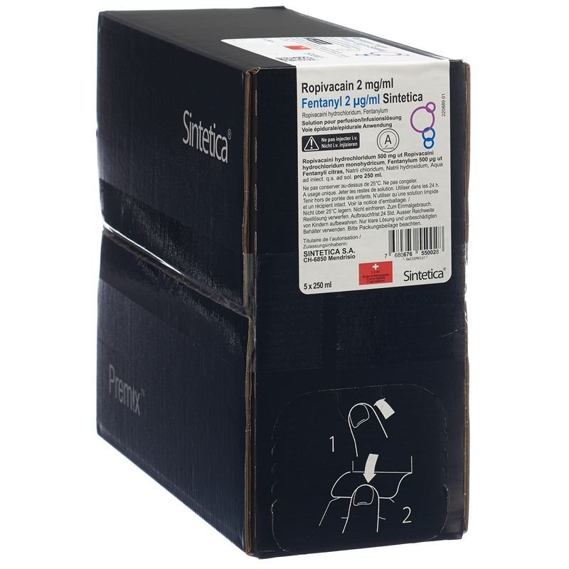 ROPIVACAIN 2mg/ml Fentanyl 2µg/ml Sint 5 x 250 ml