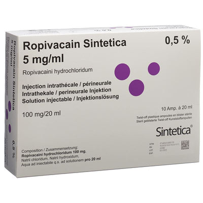 ROPIVACAIN Sintetica 5 mg/ml 20ml Amp 10 Stk